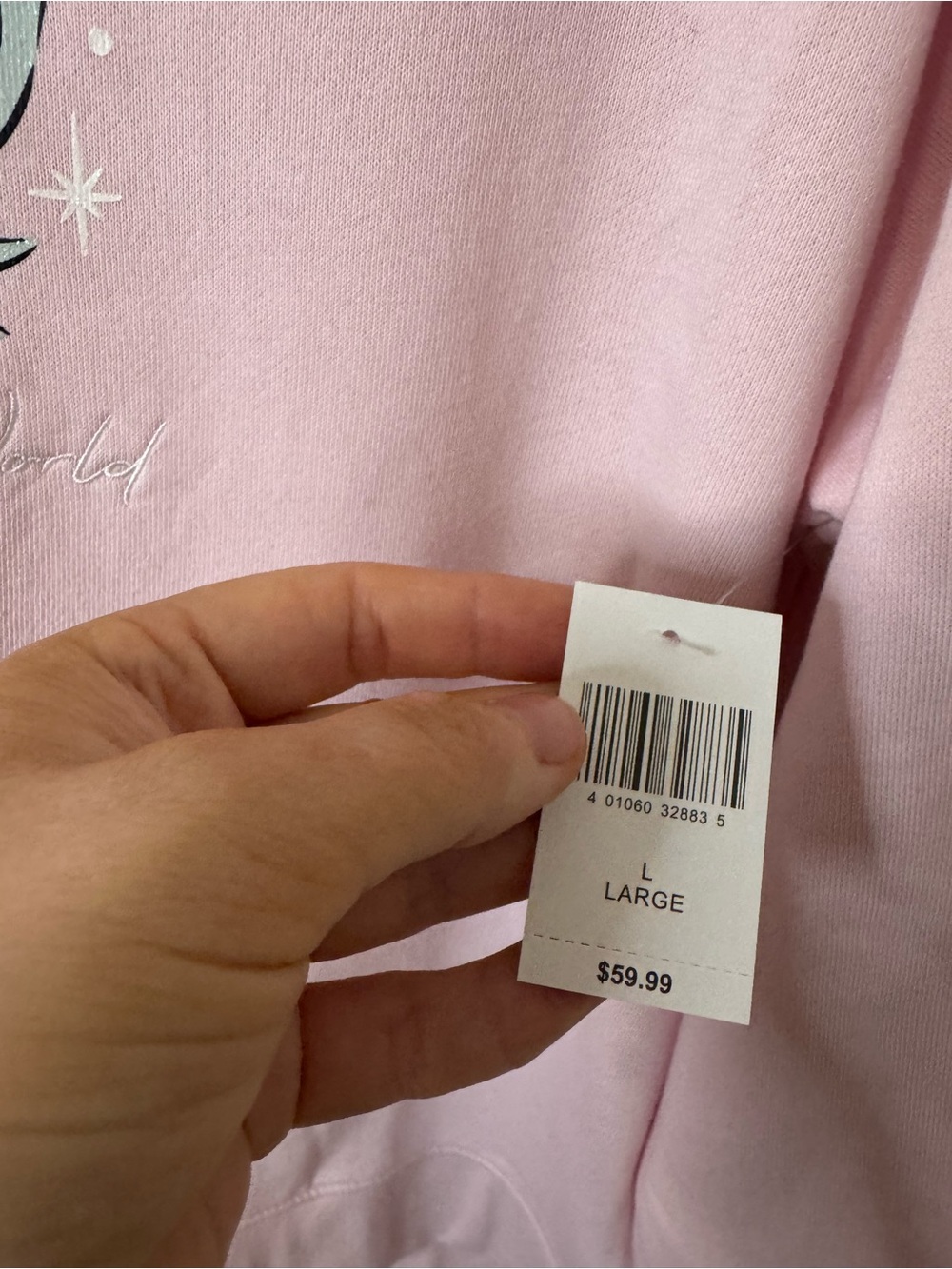 NWT Disney Parks Women Pink Fleece Sweatshirt Size Large - Picture 7 of 7